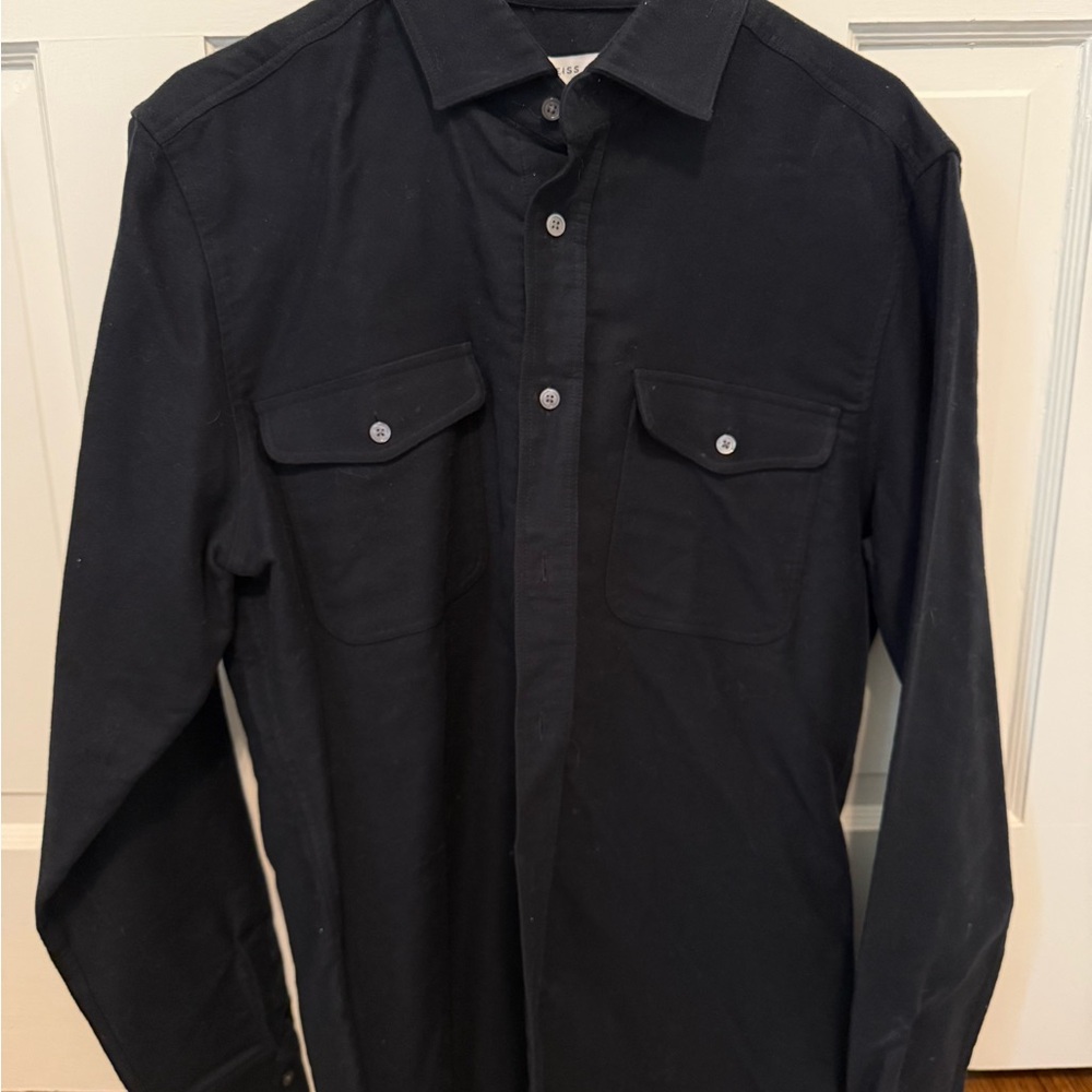 Reiss Men's Black(navy) Casual Button Down Shirt